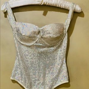 Fashion Nova Sequined Bodysuit. Small.